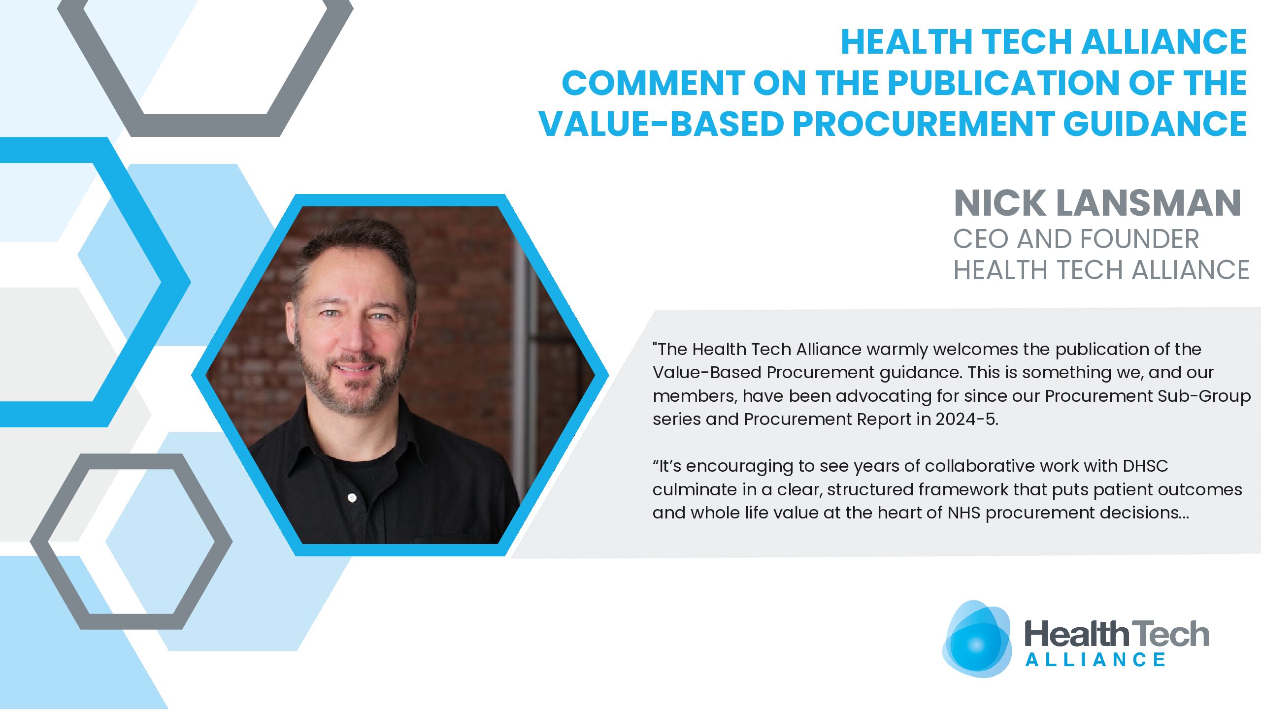 HTA comments on the publication of the Value-Based Procurement guidance